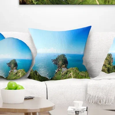 Design Art Photography Seascape View From Hillside Throw Pillow In Blue;green