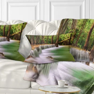 Design Art Photography Secodn Level Erawan Waterfall Lumbar Pillow