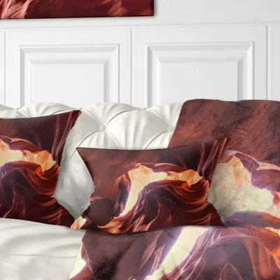 Design Art Photography Stone Structures In Lower Antelope Canyon Lumbar Pillow