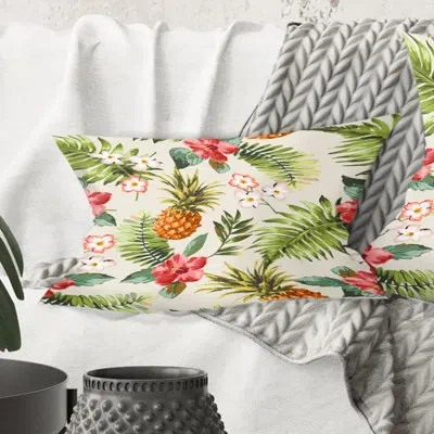 Design Art Pineapple Summer Bliss Iv - Mid-century Modern Printed Throw Pillow