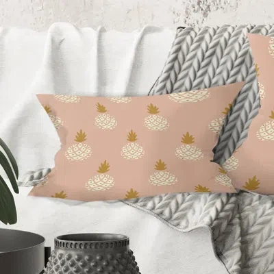 Design Art Pineapple Summer Bliss Vii - Mid-century Modern Printed Throw Pillow