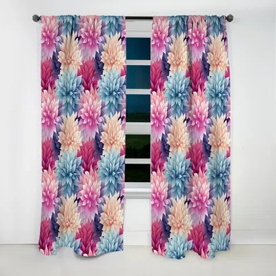 Design Art Pink And Purple Damask Geometry Blend I - Damask Curtain - Blackout Curtain - 1 Panels In Pink;purple