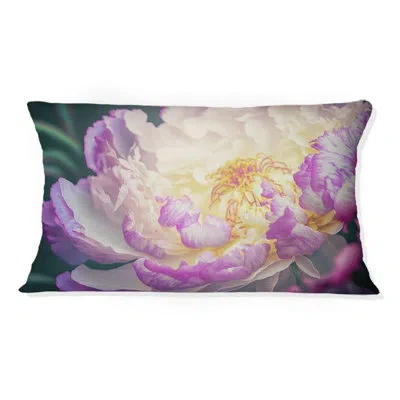 Design Art Pink And White Peony In Spring I - Peony Printed Throw Pillow