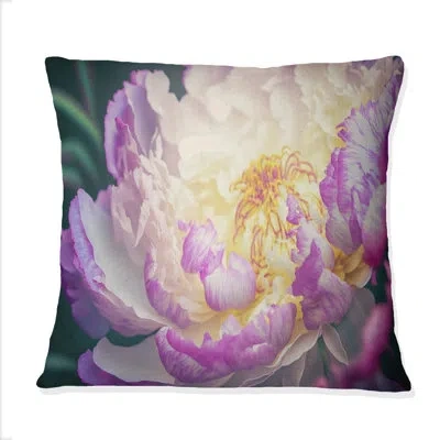 Design Art Pink And White Peony In Spring I - Peony Printed Throw Pillow