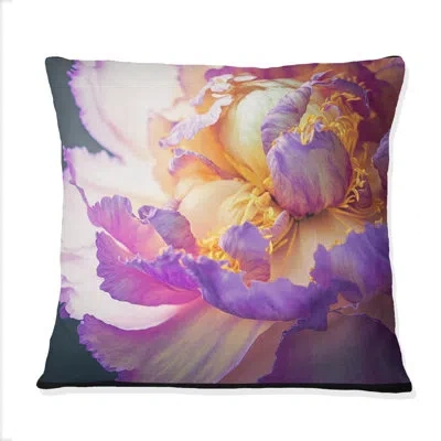 Design Art Pink And White Peony In Spring Ii - Peony Printed Throw Pillow In White;pink