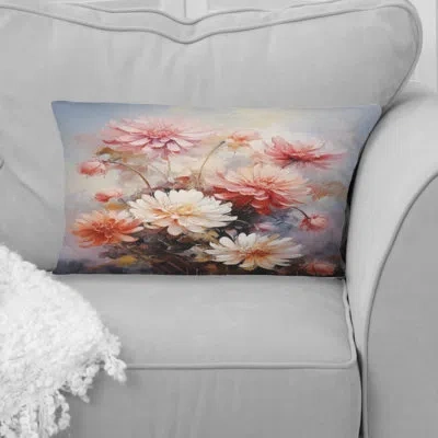 Design Art Pink Chrysanthemums Romantic Impression I - Chrysanthemums Printed Throw Pillow