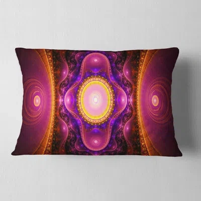 Design Art Pink Cryptical Fractal Design - Abstract Printed Throw Pillow