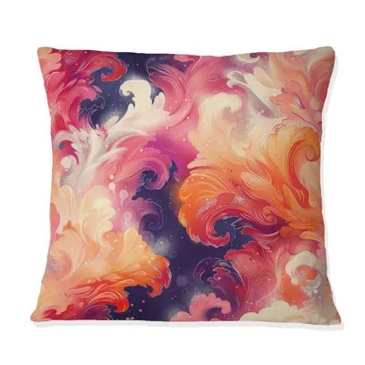 Design Art Pink Gold Rosy Romance Iii - Modern Throw Pillow In Pink;gold