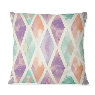 Design Art Pink Purple Watercolor Soft Triangle - Boho Pillow In Pink;purple