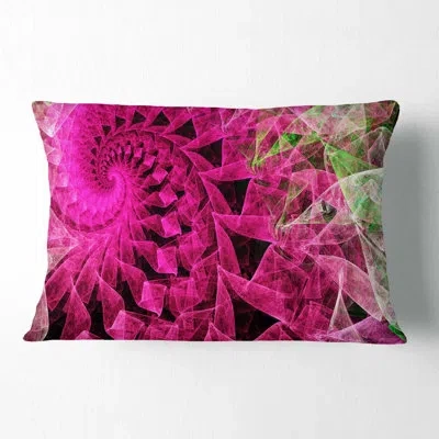 Design Art Pink Spiral Kaleidoscope - Abstract Printed Pillow