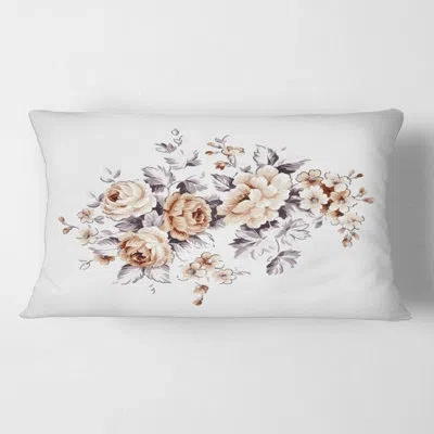 Design Art Pink Wild Roses - Traditional Printed Pillow