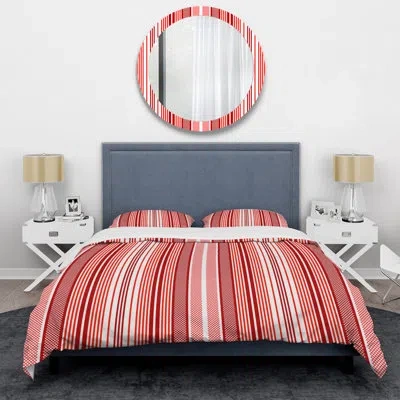 Design Art Pink/coral/red Microfiber 3 Piece Duvet Cover Set In Pink,coral,red