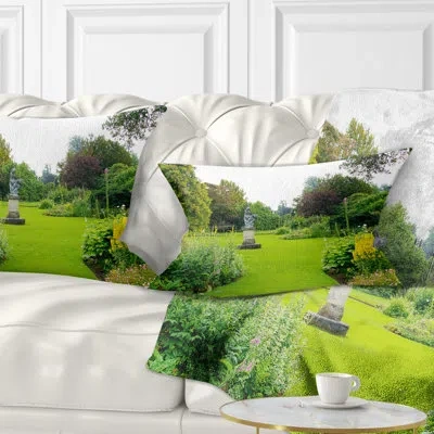 Design Art Plant And Flowers In Garden - Landscape Printed Throw Pillow