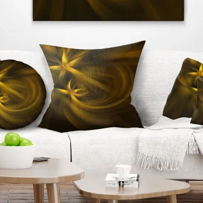 Design Art Play Of Golden Stars - Abstract Printed Throw Pillow