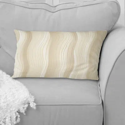 Design Art Polyester Throw Pillow In Beige