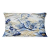 Design Art Polyester Throw Pillow In Blue;white