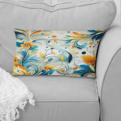 Design Art Polyester Throw Pillow In Blue;yellow