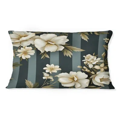 Design Art Polyester Throw Pillow In Green;beige