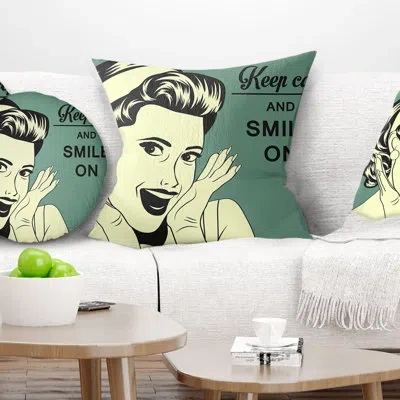 Design Art Pop Art Retro Woman - Portrait Printed Pillow
