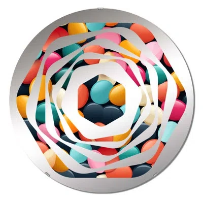 Design Art Popart Candy Crush Delight - Amorphe Decorative Mirror In Multicolor