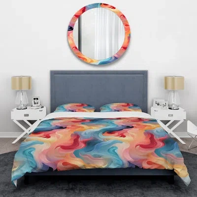 Design Art Popart Colorful Playful Mirage Iii Duvet Cover Set In Multicolor