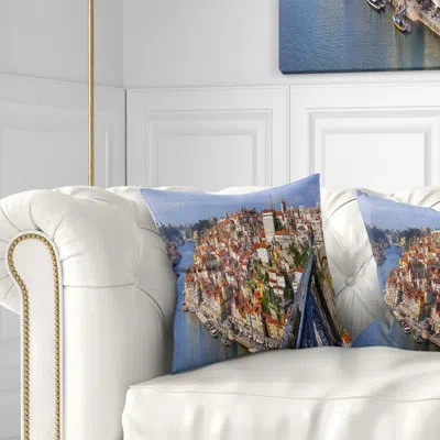 Design Art Porto City Panoramic View - Cityscape Printed Pillow
