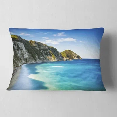 Design Art Portoferraio Sansone White Beach - Sea & Shore Printed Throw Pillow