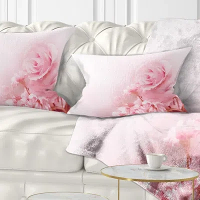 Design Art Portrait Beautiful Rose In Magic Light Lumbar Pillow