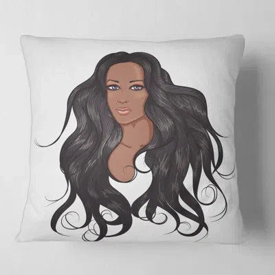 Design Art Portrait Of African American Woman Xv Square Pillow Cover & Insert In Black
