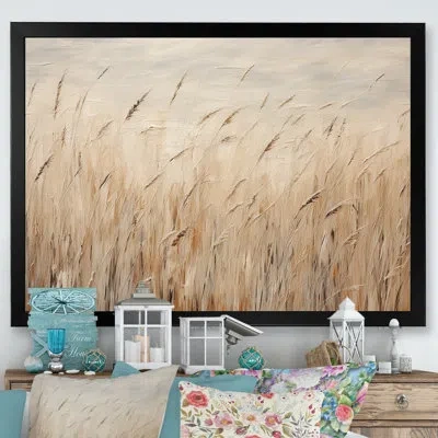 Design Art Prairies Majestic Grasslands V In Black Single Picture Framed