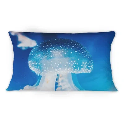 Design Art Pretty And Beautiful Jellyfish In The Blue Water Animal Print Lumbar Pillow
