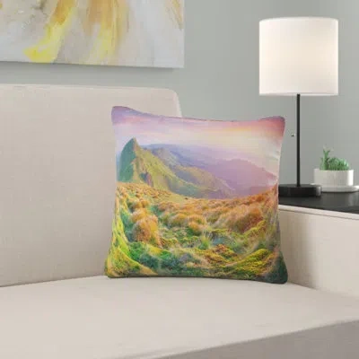 Design Art Pretty Sunset In Mountains Landscape Photography Pillow