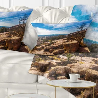 Design Art Printed Boulders Of Legendary Enchanted Rock Lumbar Pillow