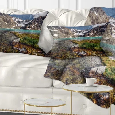 Design Art Printed Crystal Clear Creek In Mountains Lumbar Pillow