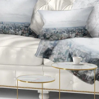 Design Art Printed Panoramic Aerial View Of Big City Lumbar Pillow