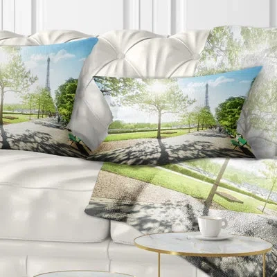 Design Art Printed Paris Eiffel Towel At Sunny Morning Lumbar Pillow