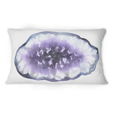 Design Art Purple Amethyst Crystal - Modern Printed Throw Pillow