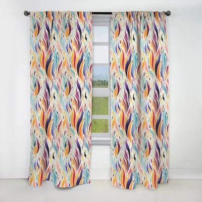 Design Art Purple And Blue Ikat Whimsical Dreams - Ikat Curtain - Blackout Ikat Curtain - 1 Panels In Blue;purple