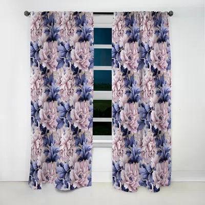 Design Art Purple And Pink Royal Damask Treasures I - Damask Curtain - Blackout Curtain - 1 Panels In Pink;purple