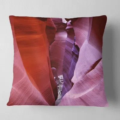 Design Art Purple Antelope Canyon View - Landscape Printed Pillow