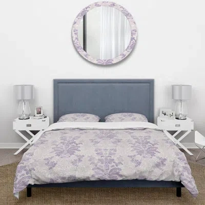 Design Art Purple Beige Boho Elegant Mosaic - Boho Duvet Cover Set In Beige;purple