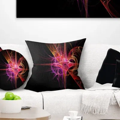 Design Art Purple Bright Star - Abstract Printed Throw Pillow