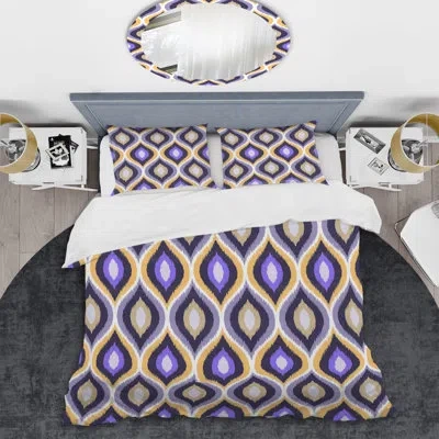 Design Art Purple Damask Pattern - Patterned Duvet Cover Set