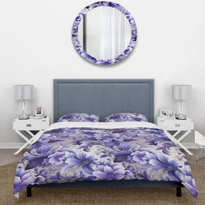 Design Art Purple Lavender Persian Paisleys Ii - Paisley Duvet Cover Set In Beige;purple