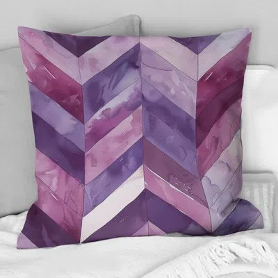 Design Art Purple Midcentury Chevron Bliss I - Midcentury Throw Pillow