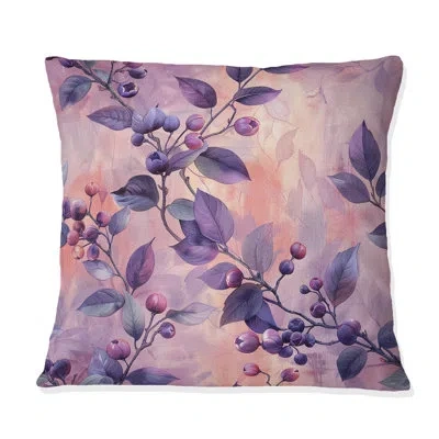 Design Art Purple Pink Modern Floral Love I - Modern Throw Pillow In Pink;purple