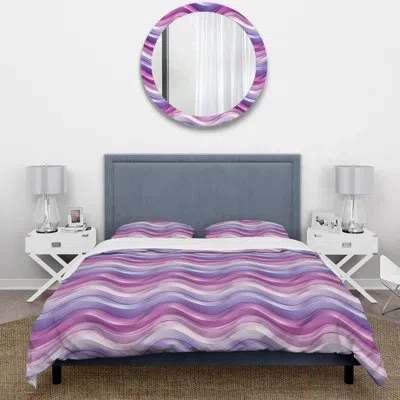 Design Art Purple Retro Wave - Midcentury Duvet Cover Set