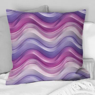 Design Art Purple  Retro Wave - Midcentury Throw Pillow