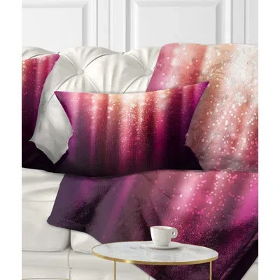 Design Art Purple With Magic Light - Abstract Printed Pillow