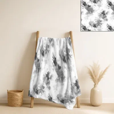 Design Art Quiet Ink Forms Ii – Abstract Warm Blanket, Modern Cozy Throw In Black,white Abstract 1